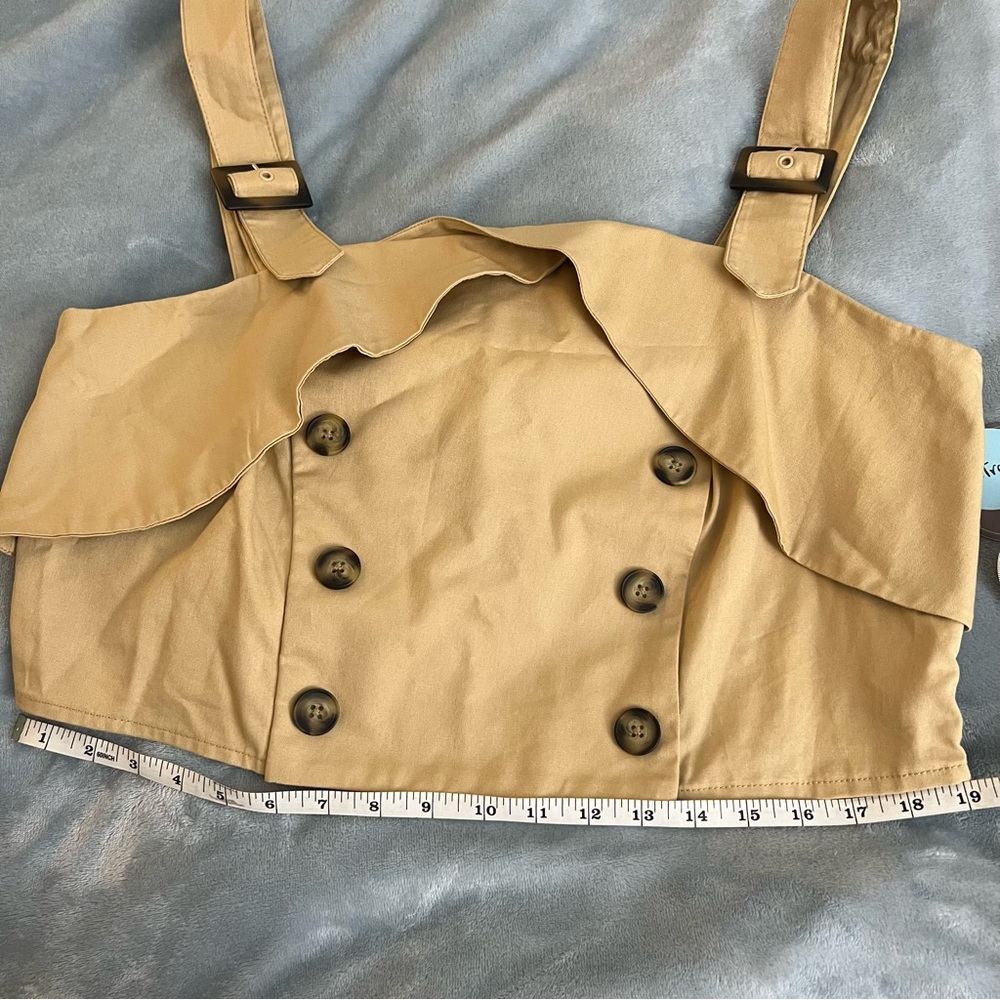 NWT Eva Franco Trench Buttoned Blouse 16W US/20W UK Khacki Anthropologie Plus - Picture 10 of 14
